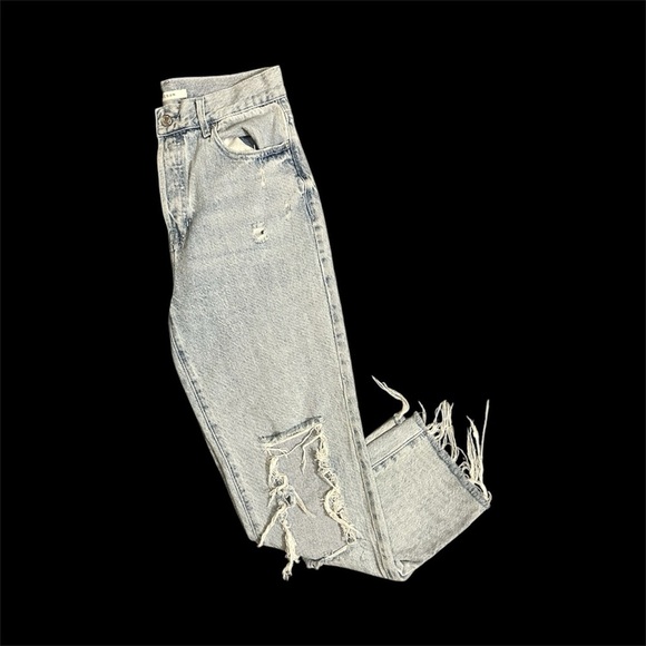 PacSun Light Blue Distressed Ankle Jeans - Picture 2 of 7